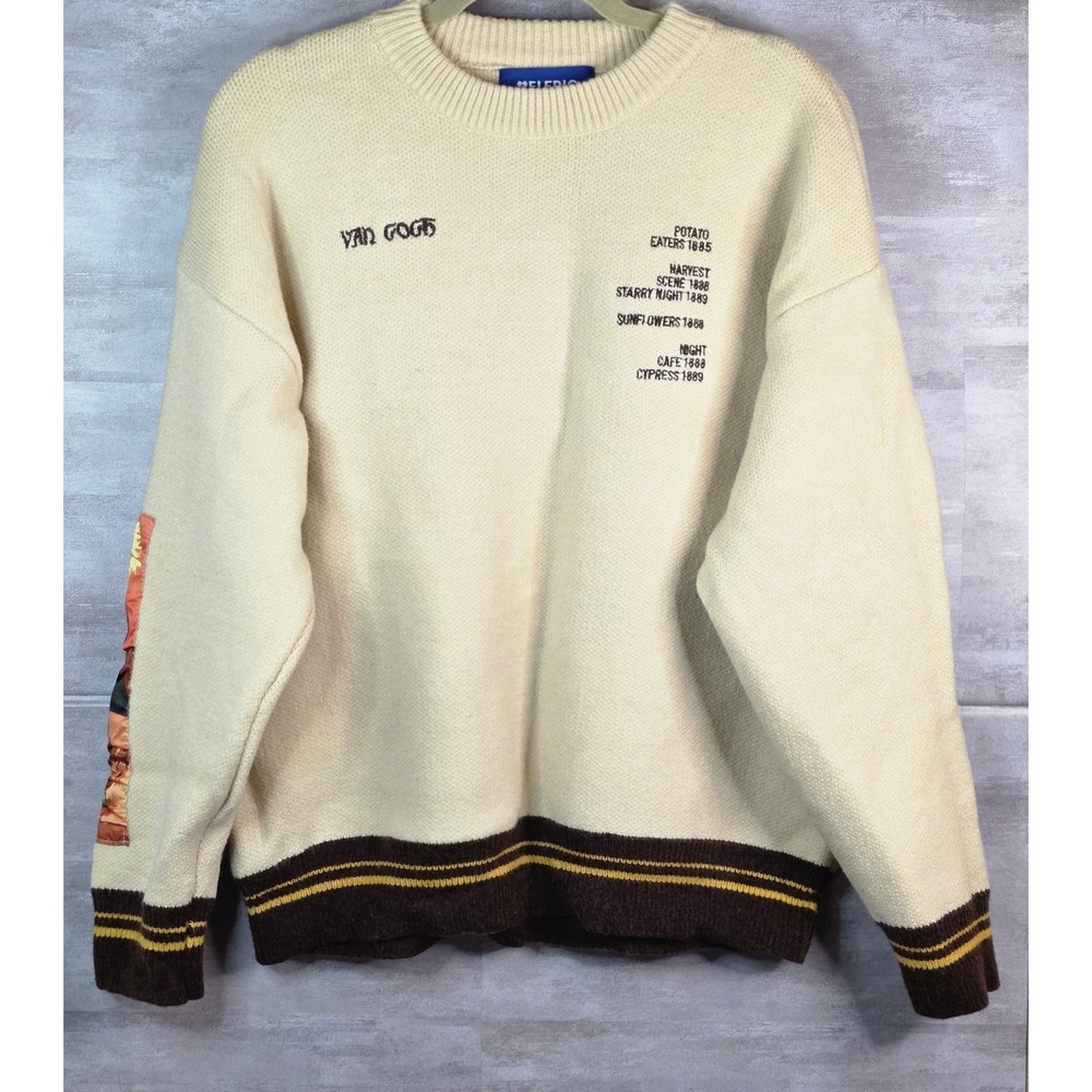 Aelfric Eden Van Gogh Art Graphic Large Sweater Cream Starry Night Oversized
